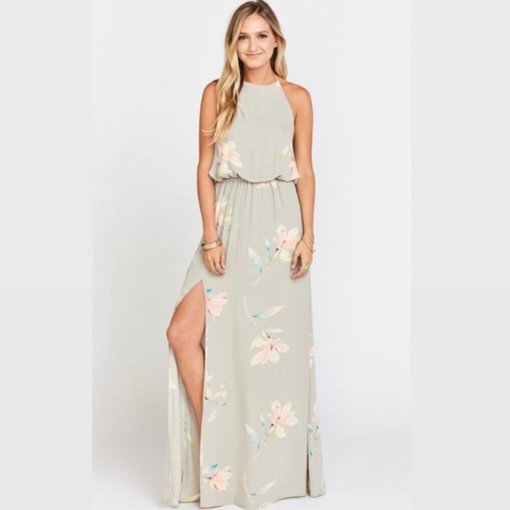 Show Me Your Mumu Heather Halter Maxi Dress Lilly Showers Size XXS NWOT